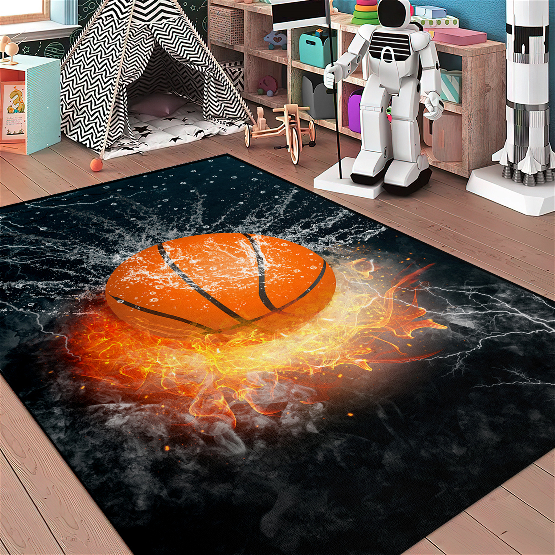 room basketball proルームバスケットボール　マット Amazon.com: kodhyvj Basketball Rug for Boys Bedroom, Sports Rugs