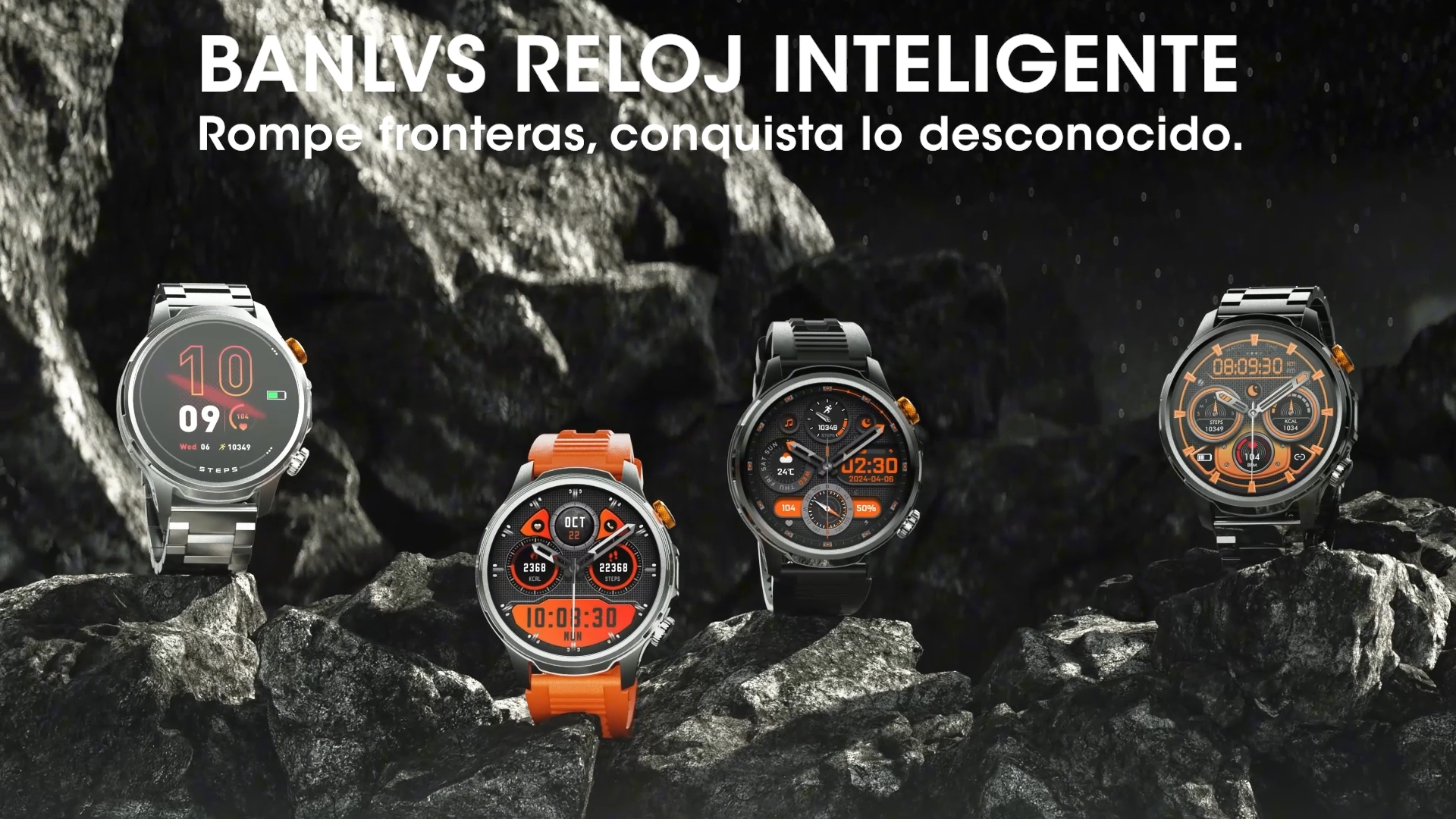Reloj Inteligente Hombre con 1000mAh Batería y Linterna, Negro 8