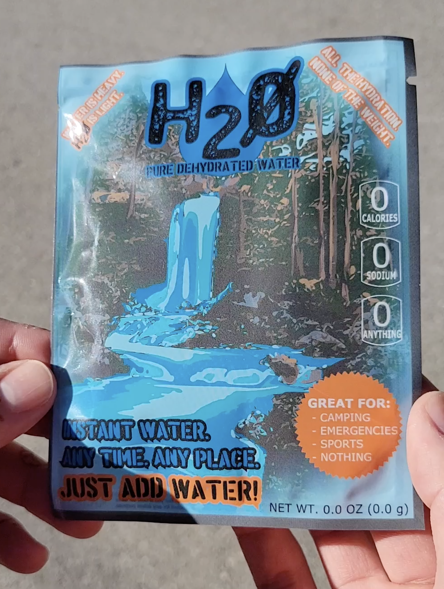 Amazon.com: TRR Designs Dehydrated Water Prank Packet | H2Zero
