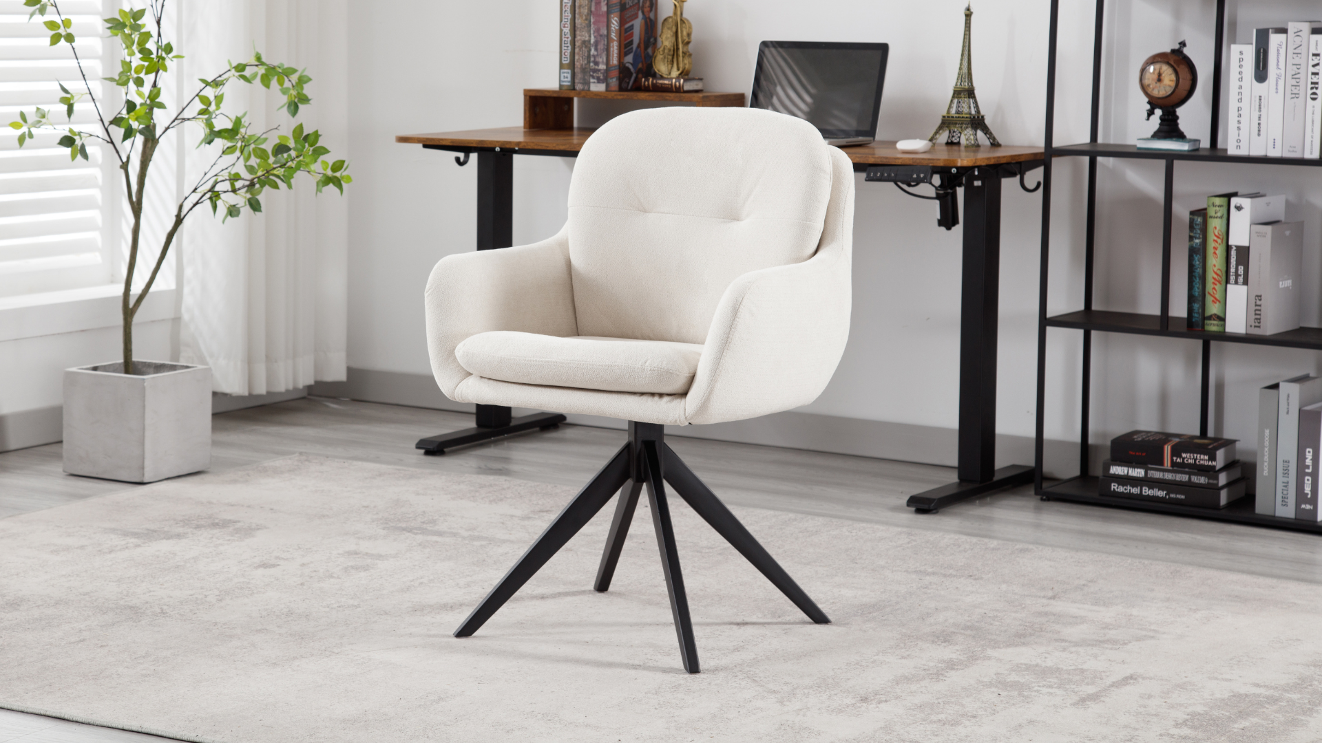 Poltroncina Sedia Da Scrivania Bianca Con Rotelle Sedia