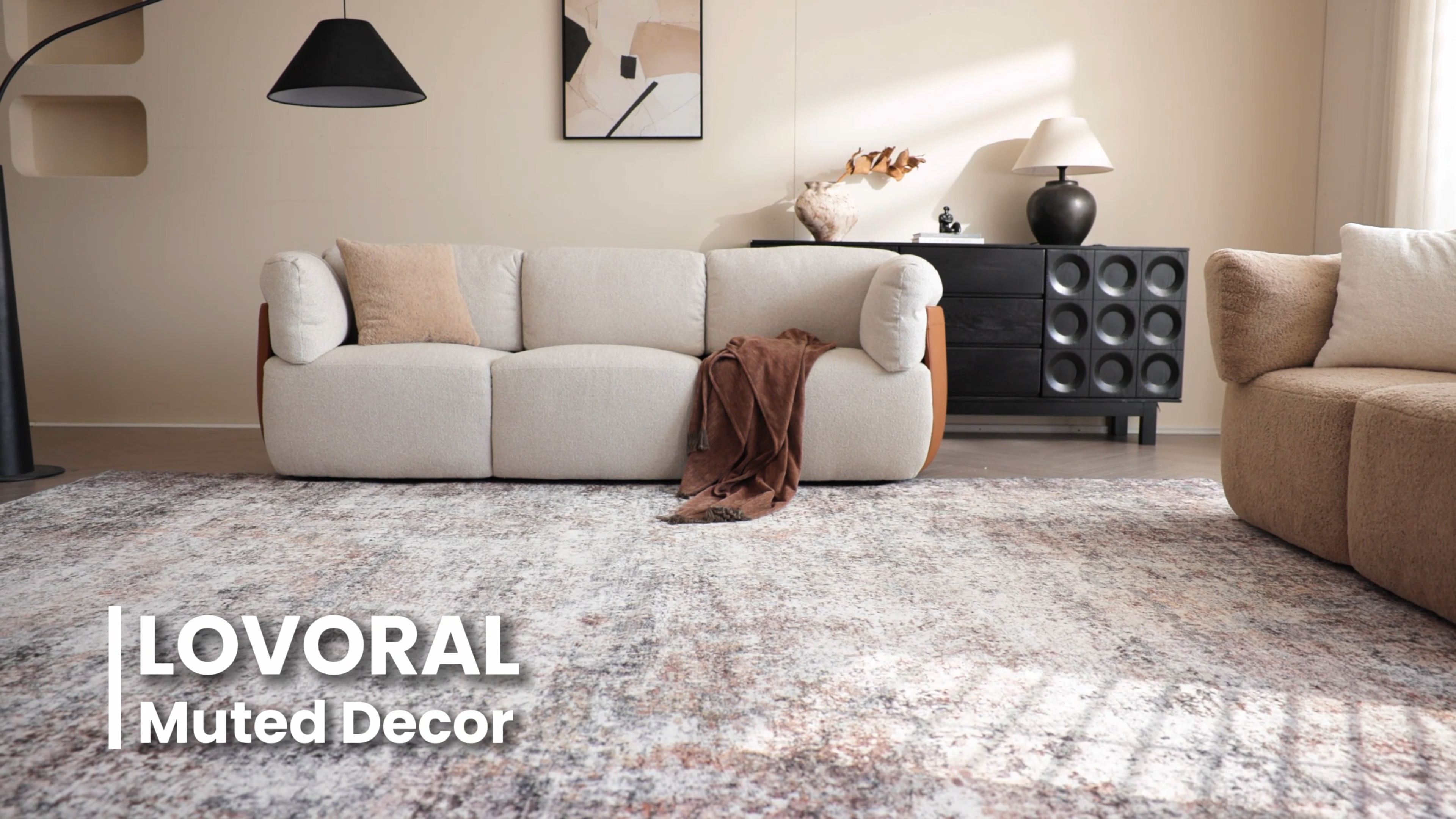 Tapete decorativo lavable 6x9 pies tonos neutros miniatura 7