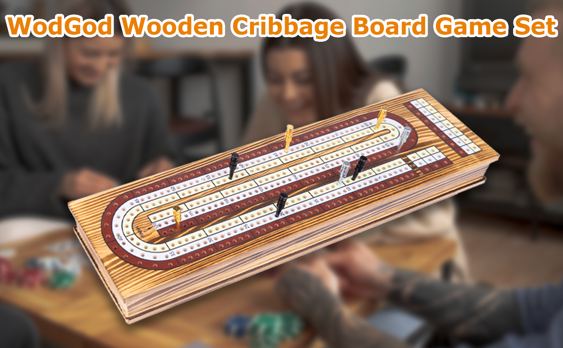 Cribbage Basic Set 3 Track Cribbage Set Traditional Wooden Cribbage Board Game Set - 3 ...