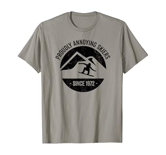 Snowboarding t shirts funny Clearance