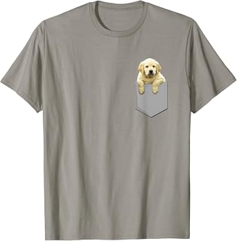 Golden retriever pocket t shirt Clearance
