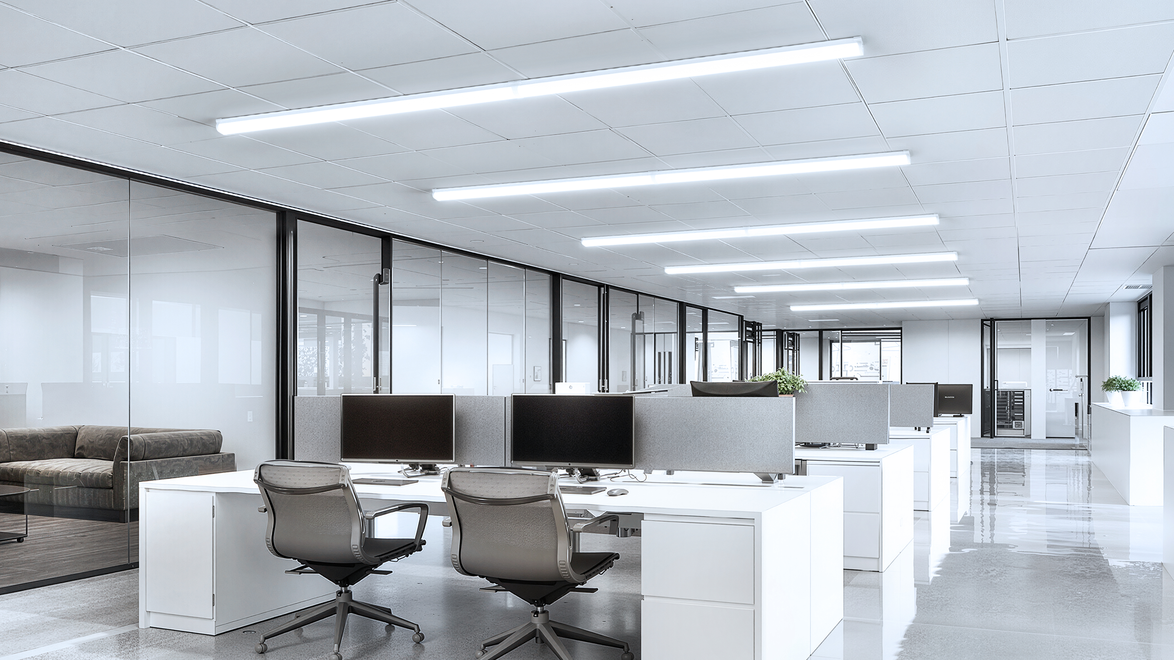 Image of Barrina LED Shop Lights for Workshop 4FT, 6500K Super Bright, Hidden Wiring, 45W 5000LM, Linkable 4FT Light Fixture Cord with ON /Off, Frosted Cover, LED Ceiling Light for Garage, Kitchen, 2 Packs