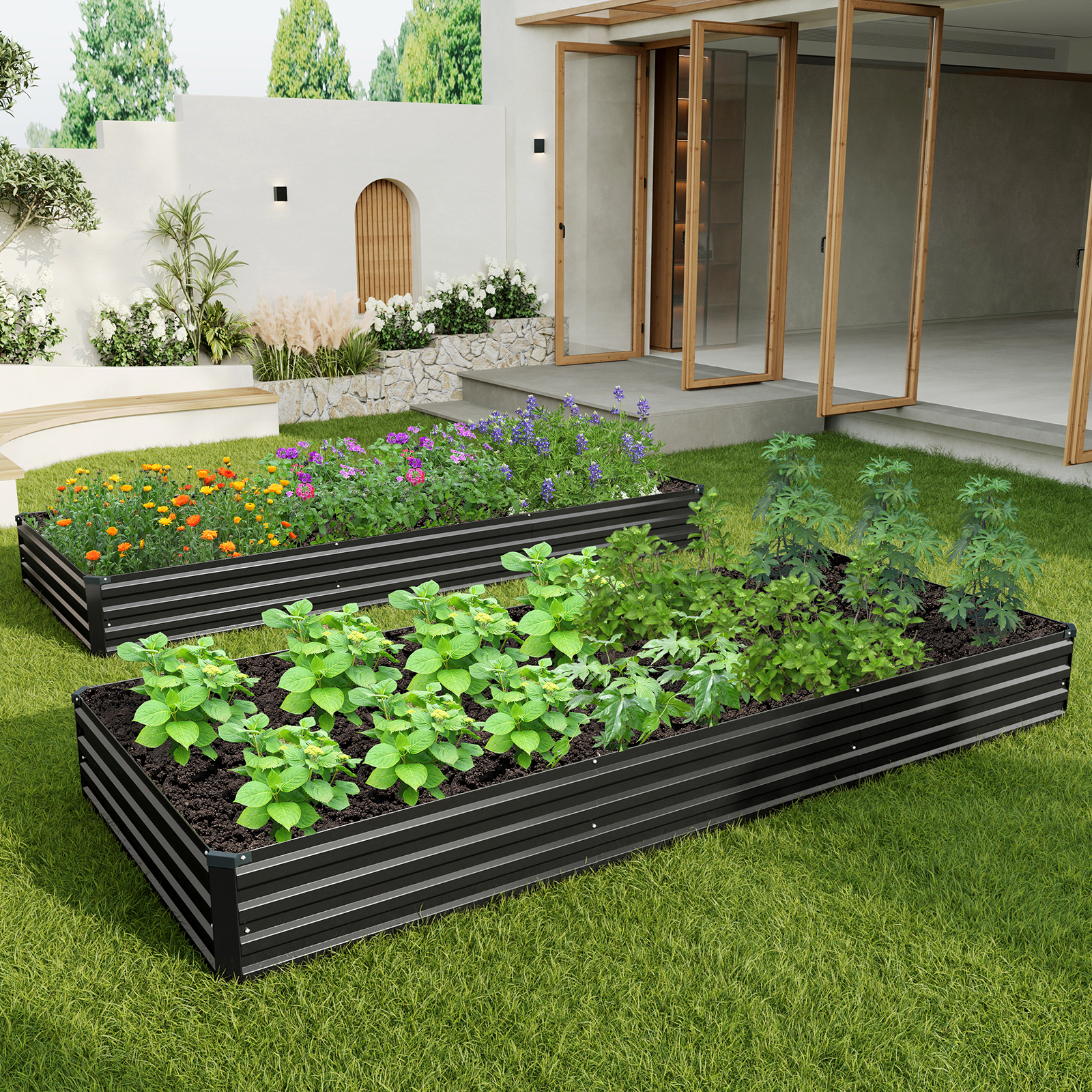置物 NEIGHBORHOOD SRL GARDEN BED Amazon.com: ZUNUDA 2PCS 10x3x1ft Galvanized Raised Garden Bed Kit