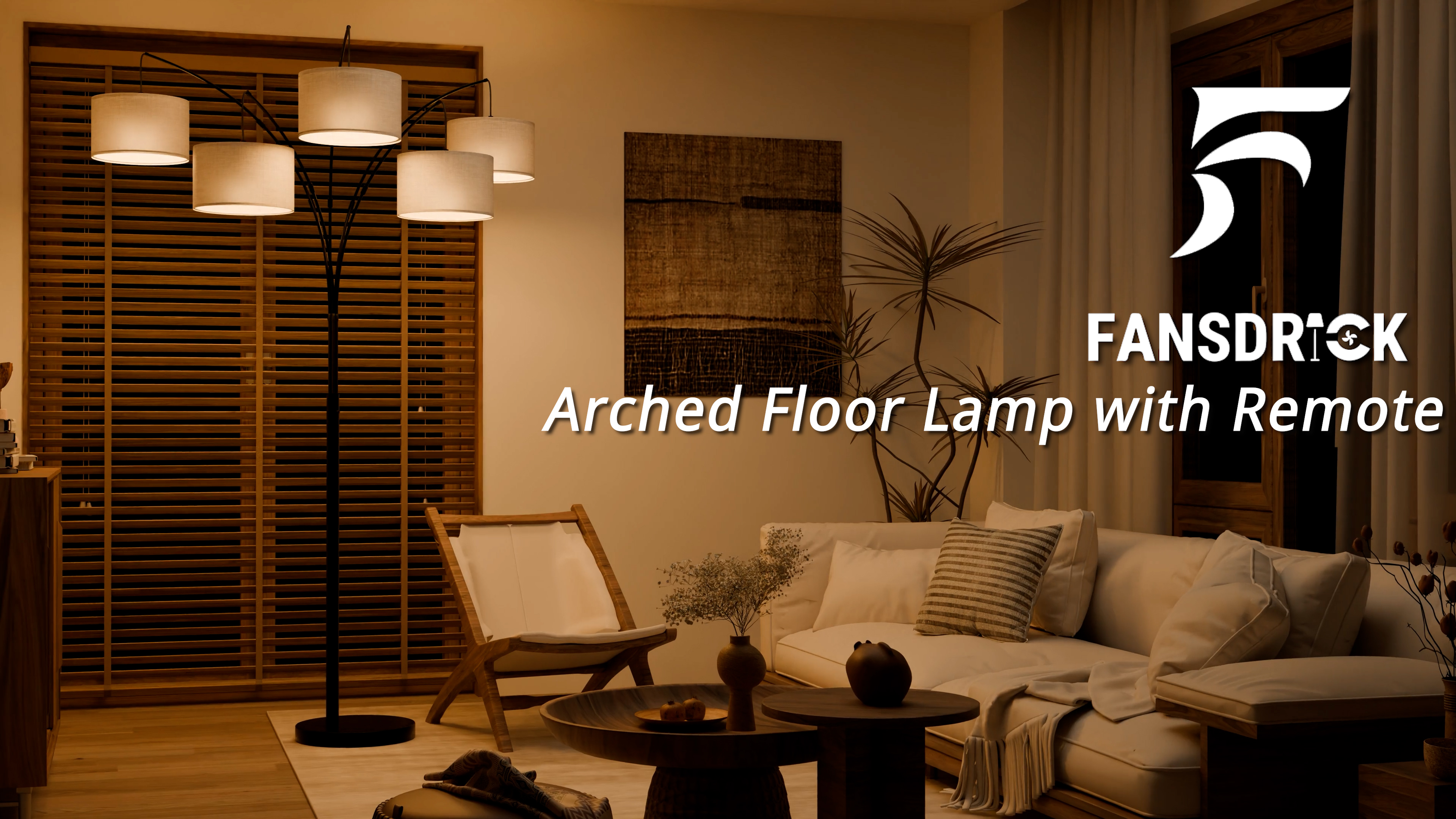 Image of Floor Lamps for Living Room, 4000LM Super Bright Arc Floor Lamp with Remote Control, 5 Light Tall Floor Lamps with Stepless Dimmable, 80 inch Mid Century Tree Floor Lamp for Bedroom, Office