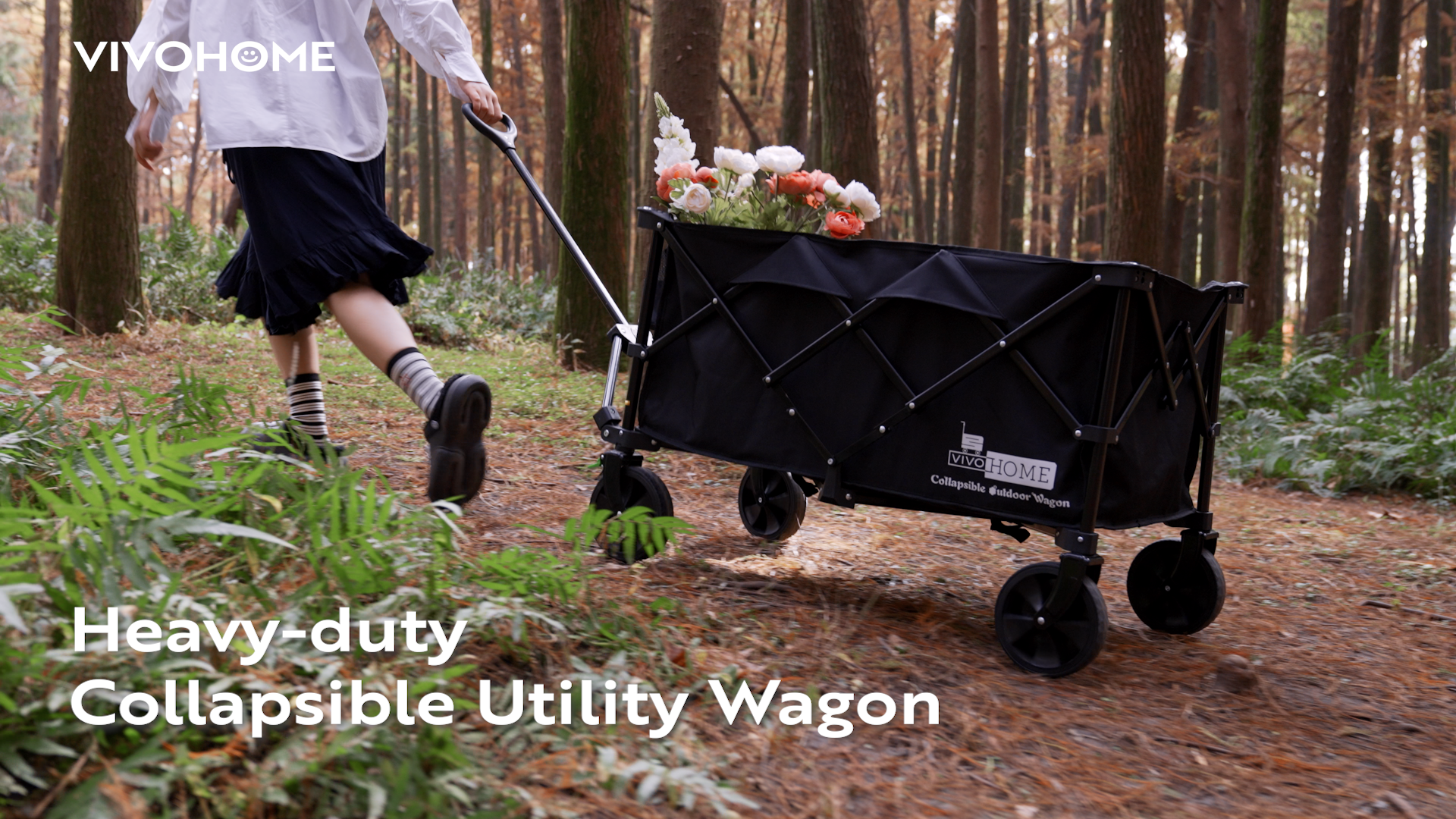 Amazon.com : VIVOHOME 200L Collapsible Wagon 300lbs Heavy Duty