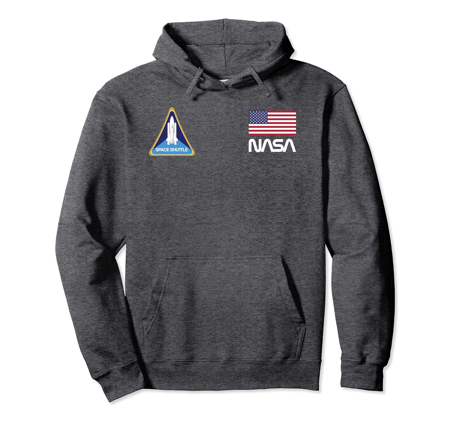 nasa flag discovery spaceship mens hoodie
