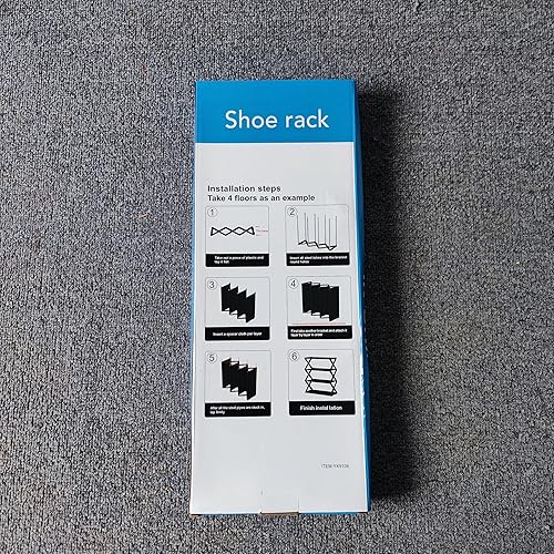 Miniatura 6 de Zapatero apilable en forma de X de 4 niveles, organizador de almacenamiento de zapatos de tela expandible y ajustable