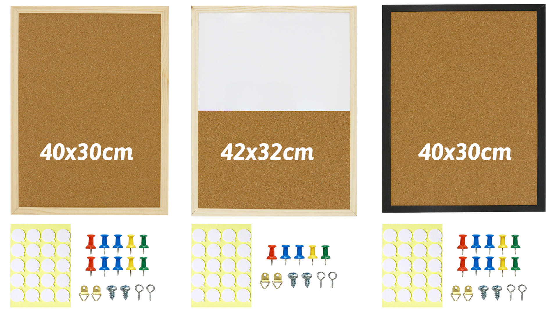 Lavagna In Sughero Per Pareti Con Cornice 44,5x58,4 Cm: Bacheca Autorigenerante In Legno Massello Per Ufficio E Casa - 2