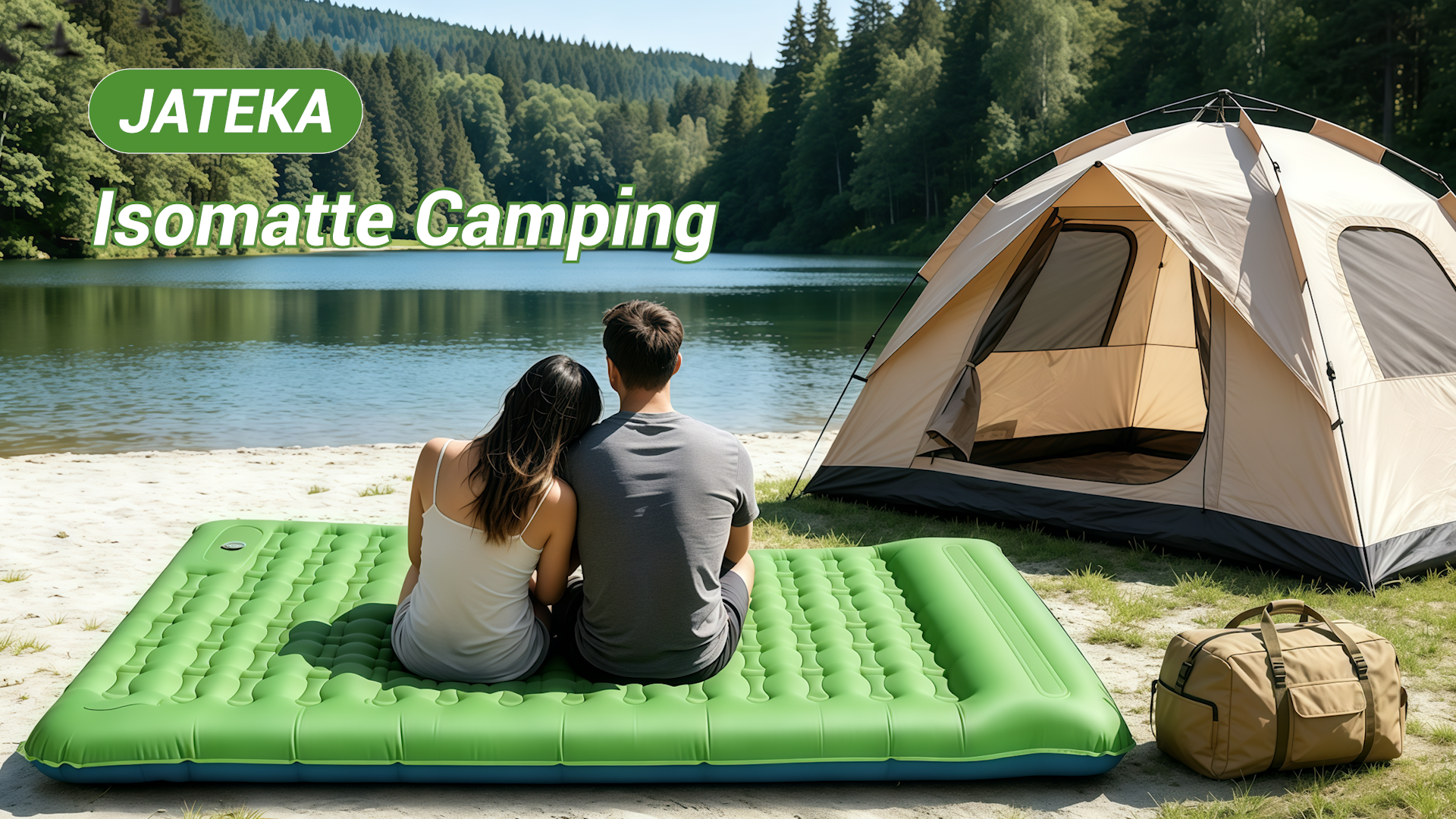 gute isomatte zum zelten Camping, 12CM Aufblasbare Isomatte Mit Integrierter Fußpumpe Tiliguerta Glamping & Camping design_sport Size:8 X 20 FT