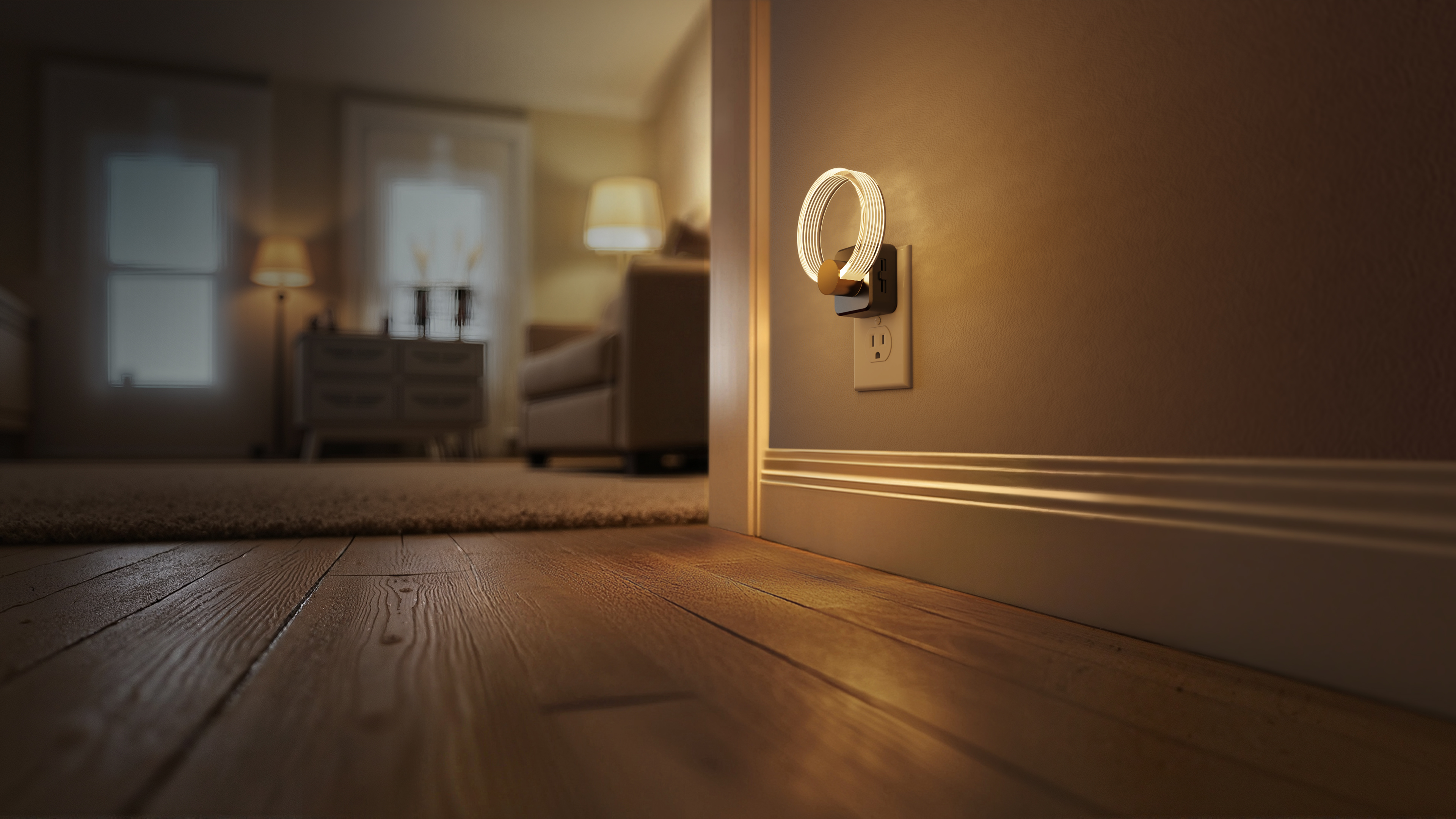 Image of L LOHAS LED Night Lights Plug into Wall, Plug in Night Light with Light Sensor, 3000K Soft White, 0-100LM Brightness Adjustable, Acrylic Nightlight for Bathroom Bedroom Hallway