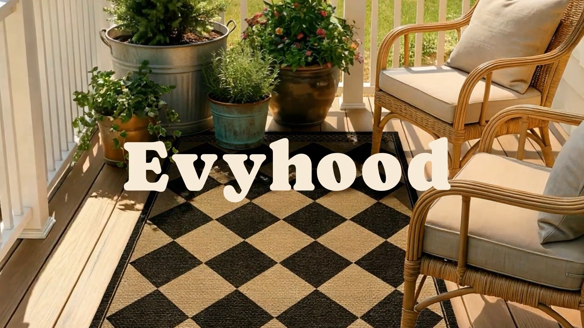 Tapete Evyhood 3x5 pies Marrón y Negro miniatura 7