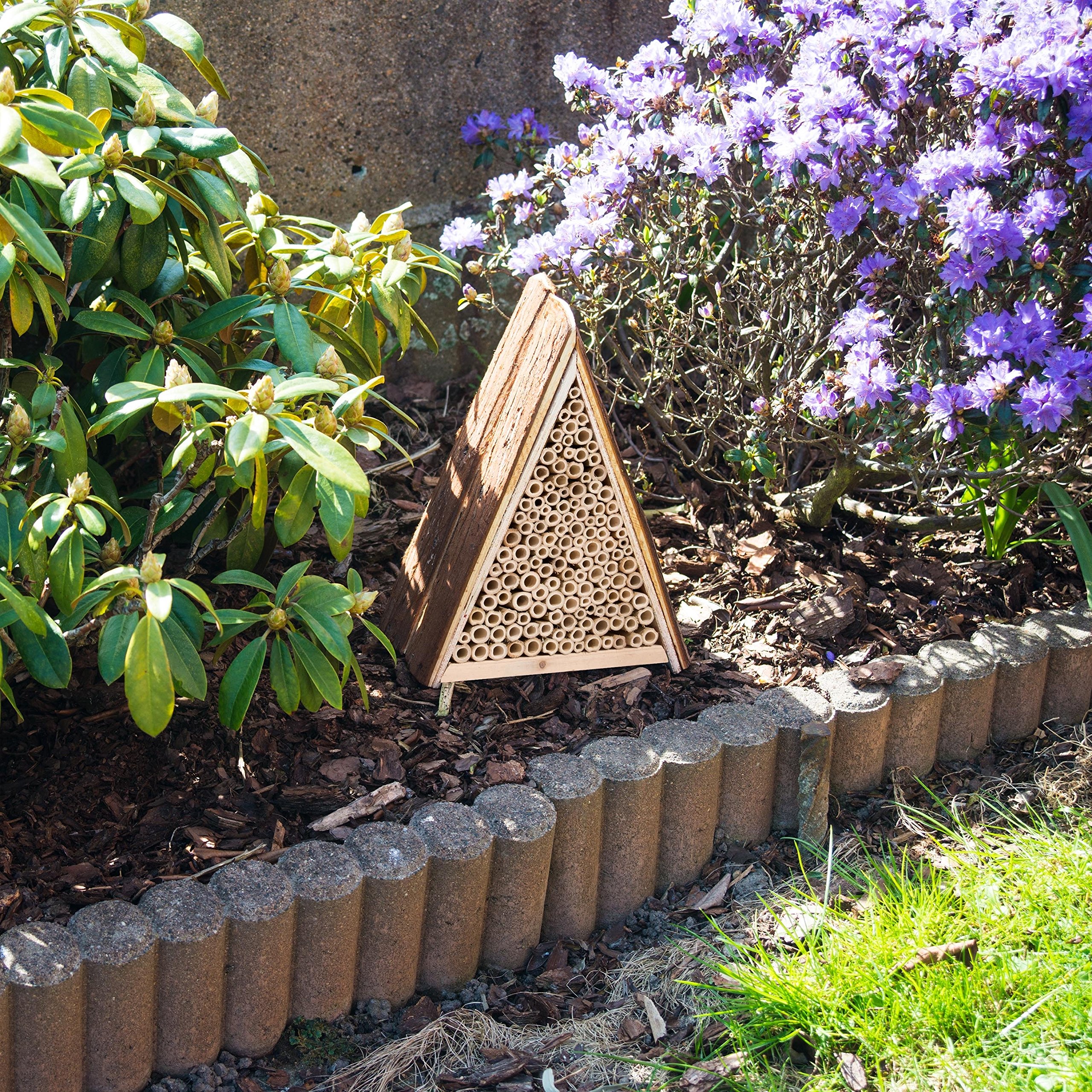 GARDIGO® Abri et Ruche pour Abeilles Solitaires en Bois Naturel; Hôtel Maison, Nichoir Abeilles Maçonnes Sauvages; Pollinisation Jardin; Made in Germany