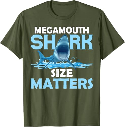 Miniatura 13 de Mega Shark Size Matter Fun Shark Puns T-Shirt Black,Navy Blue,Asphalt Grey,Brown,Olive Green,Dark Heather Grey,Heather Grey,Heather