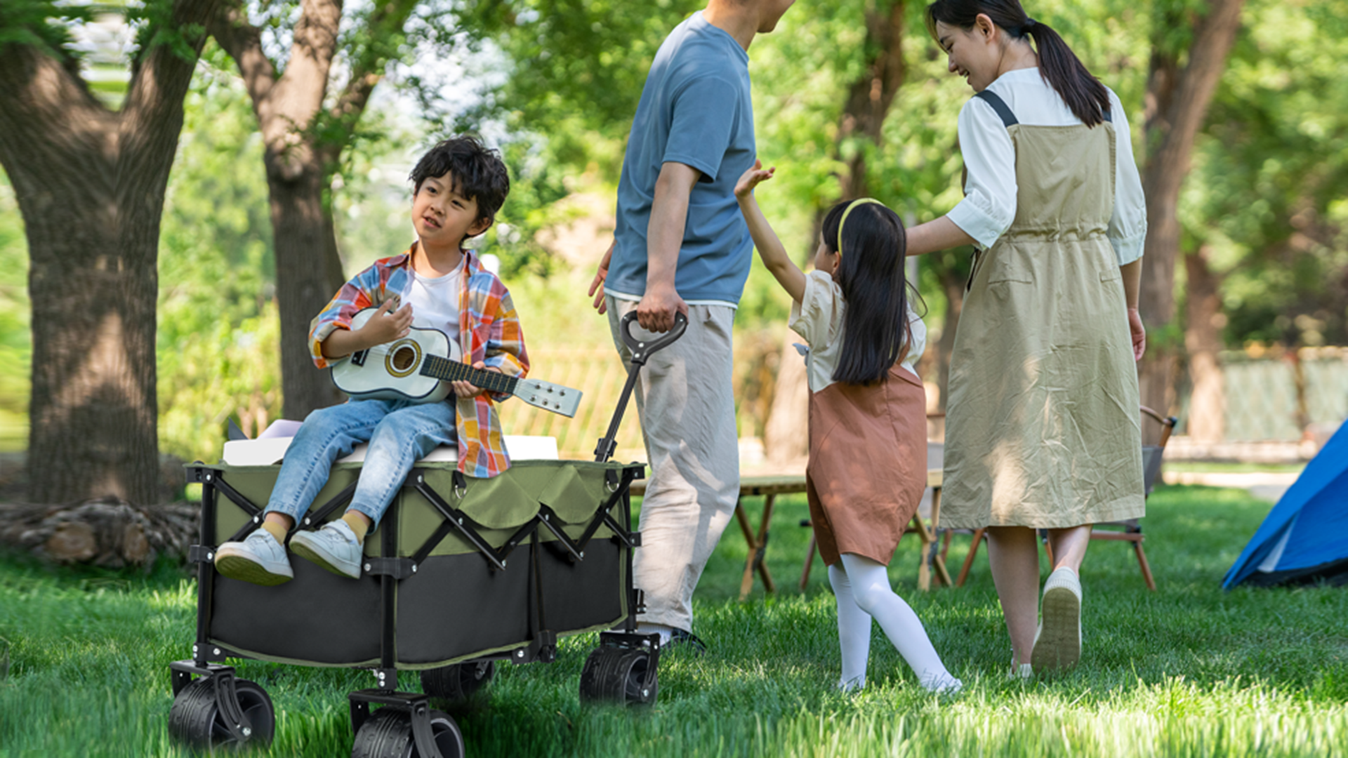 Amazon | Hikentureキャリーワゴン【10CM大型タイヤ·ブレーキ付】大