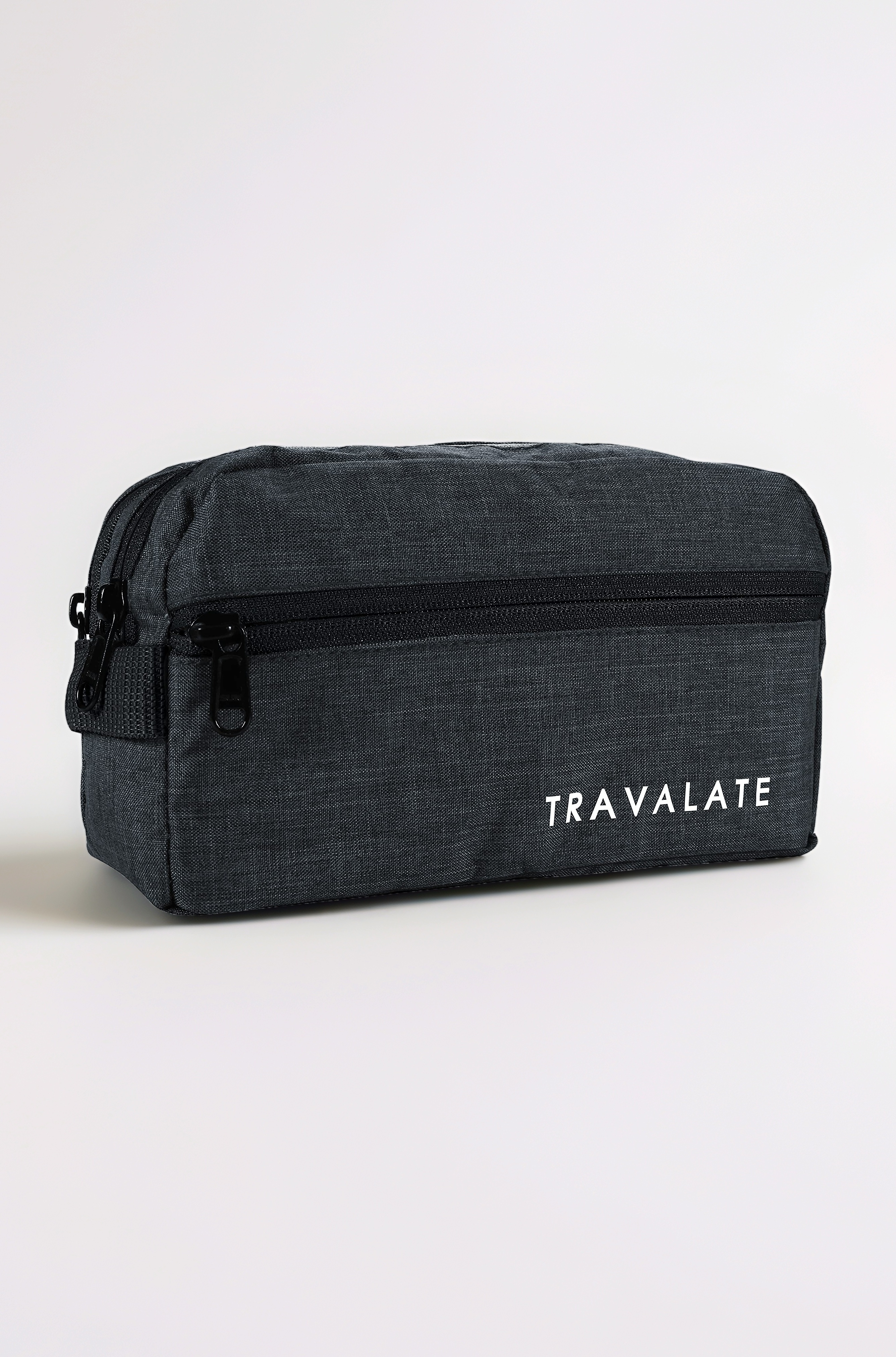 TRAVALATE Polyester Solid 13 Cms Travel Cosmetic Pouch (L_TR1580_Black)