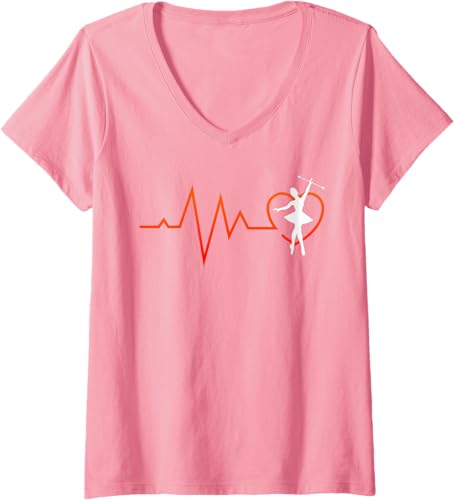 Miniatura 8 de Majorette Heartbeat Gymnastics Baton Twirling V-Neck T-Shirt