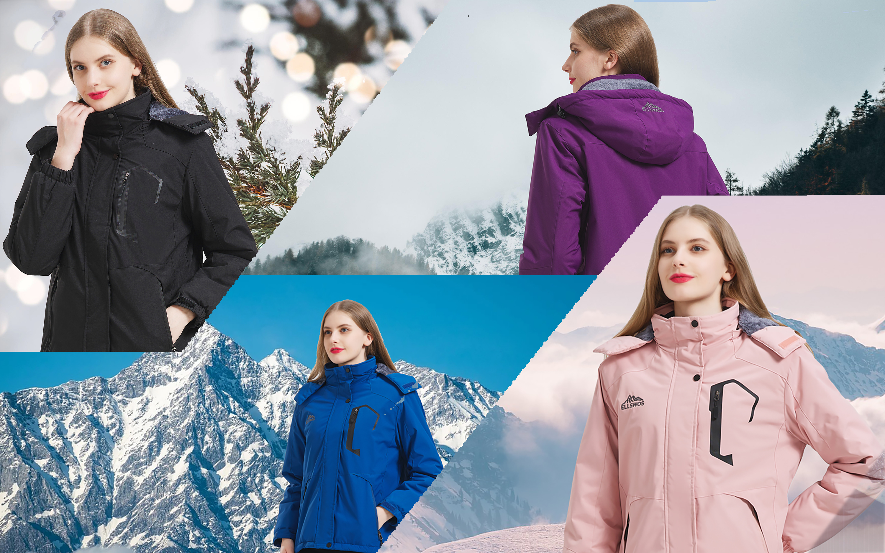 Amazon.com: ELLSWOS Womens Winter Coats Waterproof Ski Jacket Warm