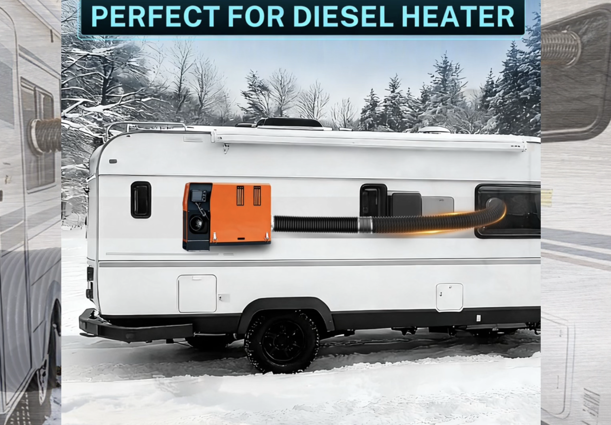 4 STUKS 42mm Mini Ontluchter Ducting Stuk Duct Pijp Uitlaat Draaibare Diesel Standkachel for Auto Vrachtwagen VAN Camper Garage Type B