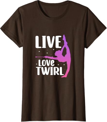 Miniatura 30 de Twirl Baton Twirling Twirler Majorettes T-Shirt Black,Navy Blue,Asphalt Grey,Baby Blue,Cranberry Red,Red,Kelly Green,Brown,Olive Green,Dark Heather