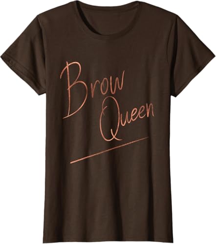 Miniatura 14 de Brow Queen Ombre - Camiseta de escritura a mano, regalo para artista de maquillaje, Negro, S Negro,Azul Marino,Blanco,Plateado,Marrón,Limón,Jaspeado