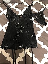 Avidlove Women’s Lace Babydoll with Garter Mini Teddy Bodysuit Sexy Lingerie Backless Chemise