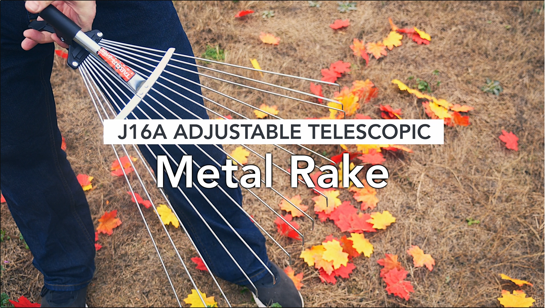 Rastrillo metálico ajustable con mango telescópico miniatura 7