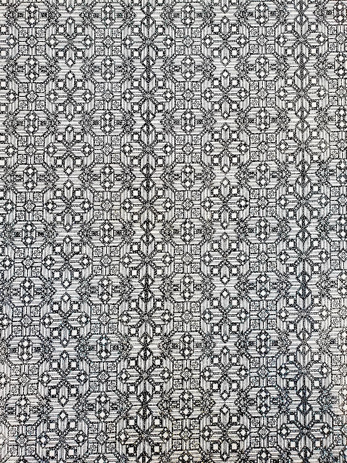 Geometric Art Deco Foil Spandex Fabric Sold by The Yard 58 Width, 4 Way Stretch (Yard)