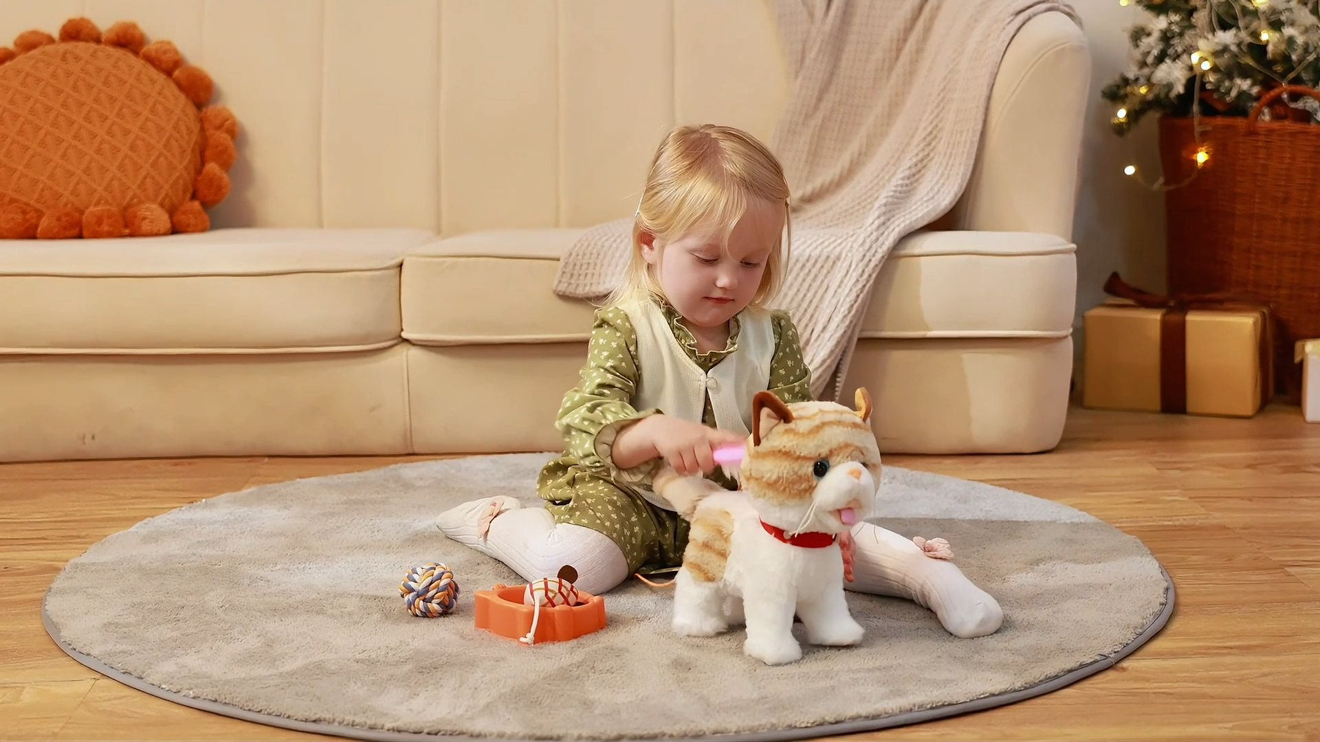 Gatto Giocattolo Elettronico OR OR TU – Cammina Al Guinzaglio, Ripete La Voce, Interattivo Con Accessori, Per Bambini 3-7+ Anni