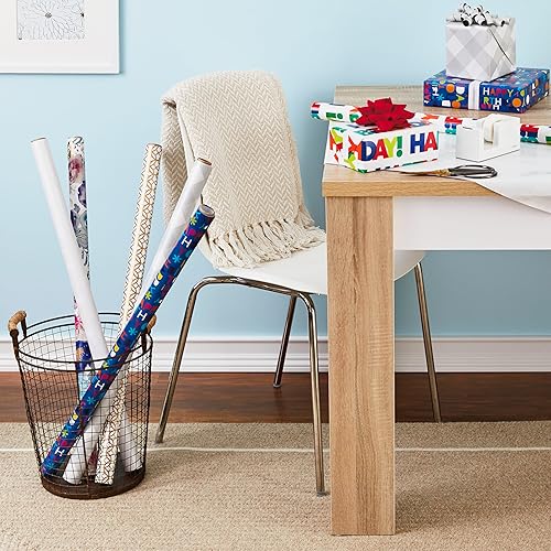 Miniatura 2 de Hallmark Papel de regalo para todas las ocasiones con líneas de corte en la parte posterior, lunares y rayas (paquete de 6), paquete de 6 unidades,