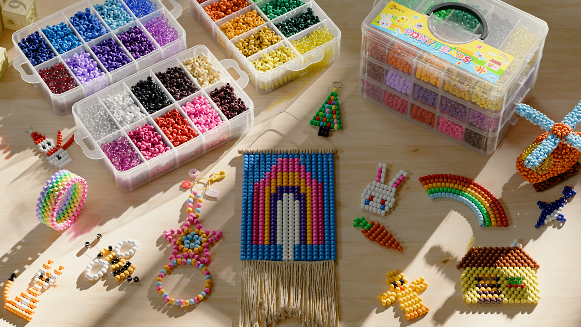 Amazon.com: Simetufy 10000Pcs Pony Beads Bulk, 30 Colors Rainbow