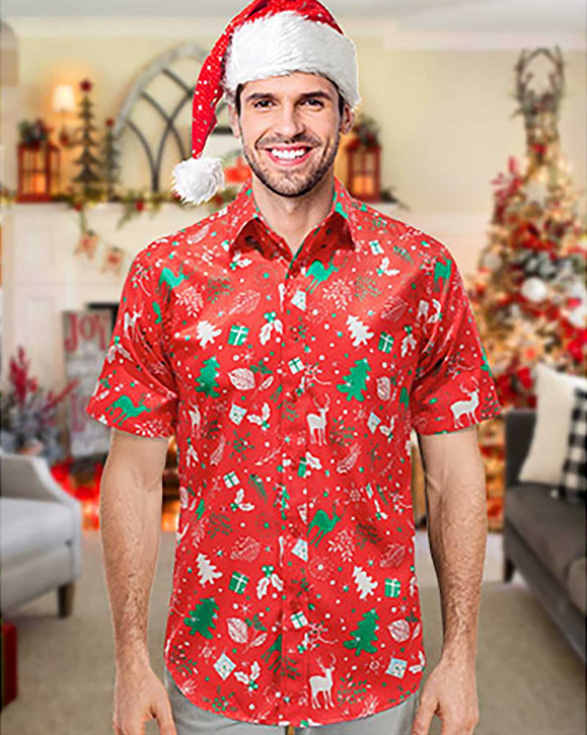 Amazon.com: J&DHUASHA Christmas Hawaiian Shirt for Men Short