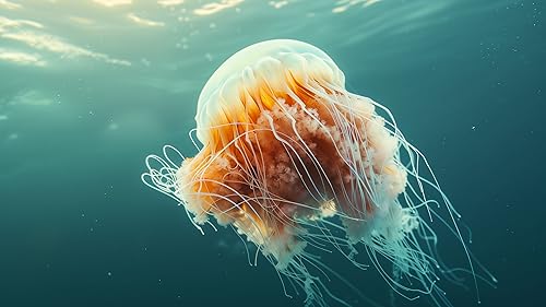 Jellyfish Screensaver: Underwater HD Colorful Neon Glowing Jellyfish Videos, Relaxing Music, and Tra