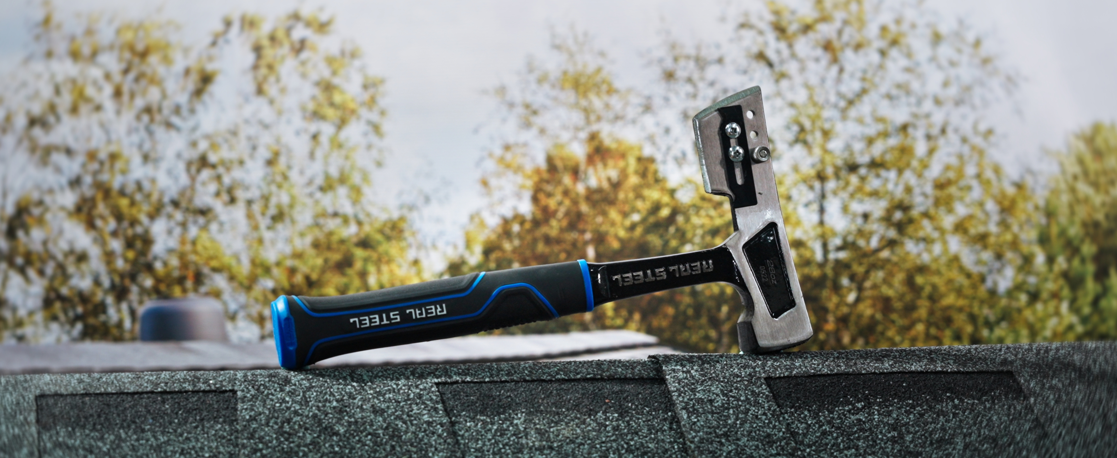 レイザーHAMMER Real Steel 28 Oz Steel Roofing Hammer Shingler's Hatchet Hammer
