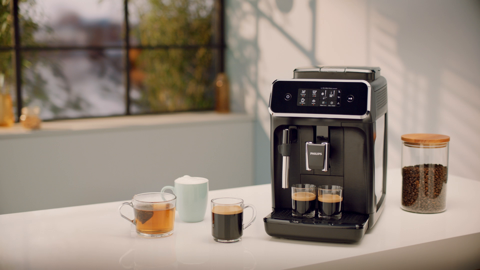 Philips-2200-Serie-EP222010-Kaffeevollautomat-2-Kaffeespezialitaeten-SchwarzSchwarz-gebuerstet