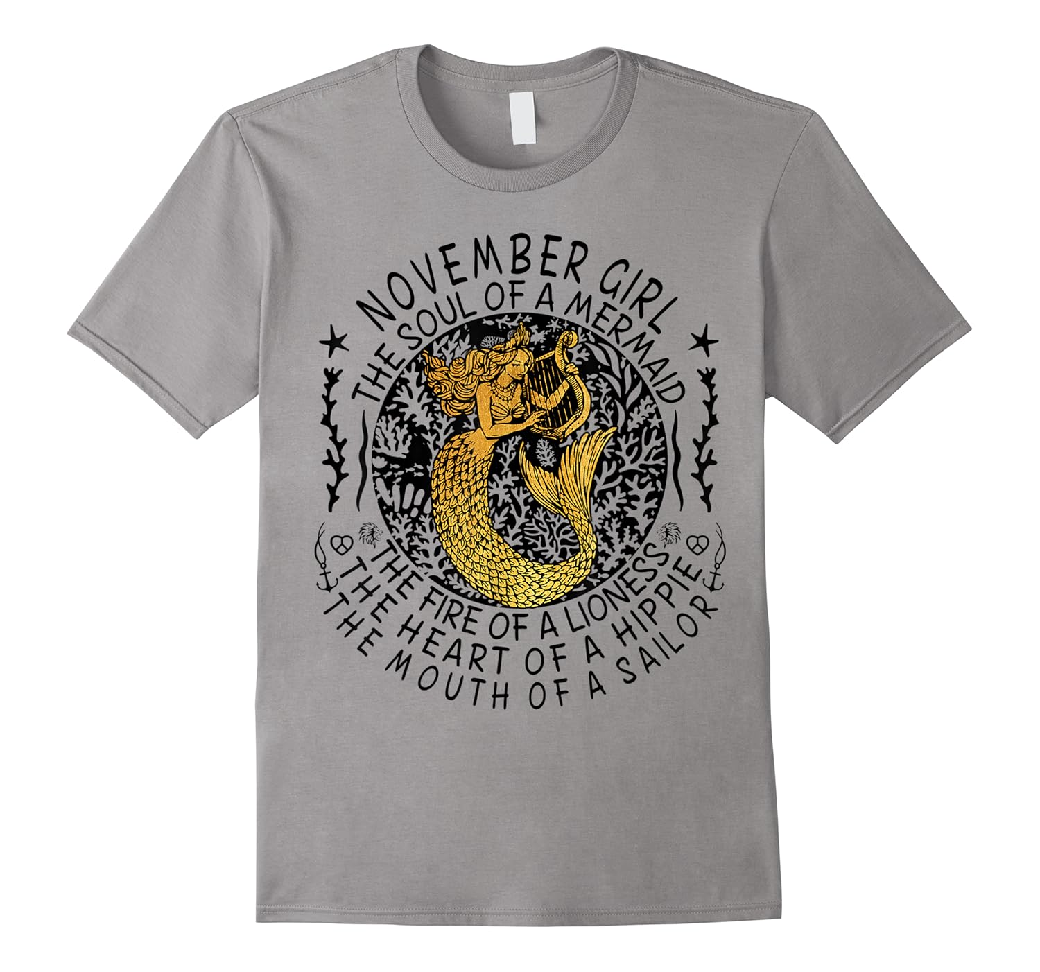 november girl the soul of a mermaid funny gifts women shirts