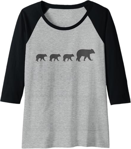 Miniatura 11 de Mama Bear Three Cubs Cute Mothers Day Gift Raglan Baseball Tee Black/White,Dark Heather Grey/White,Navy Blue/White,Royal