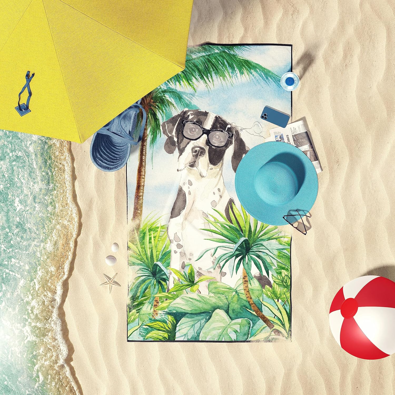 Caroline's Treasures CK3016TWL3060 English Pointer Premium Beach Towel Oversized Towel Beach Blanket, Pool, Beach Essentials, Yoga, Premium Bath Towel, Quick Dry Plush