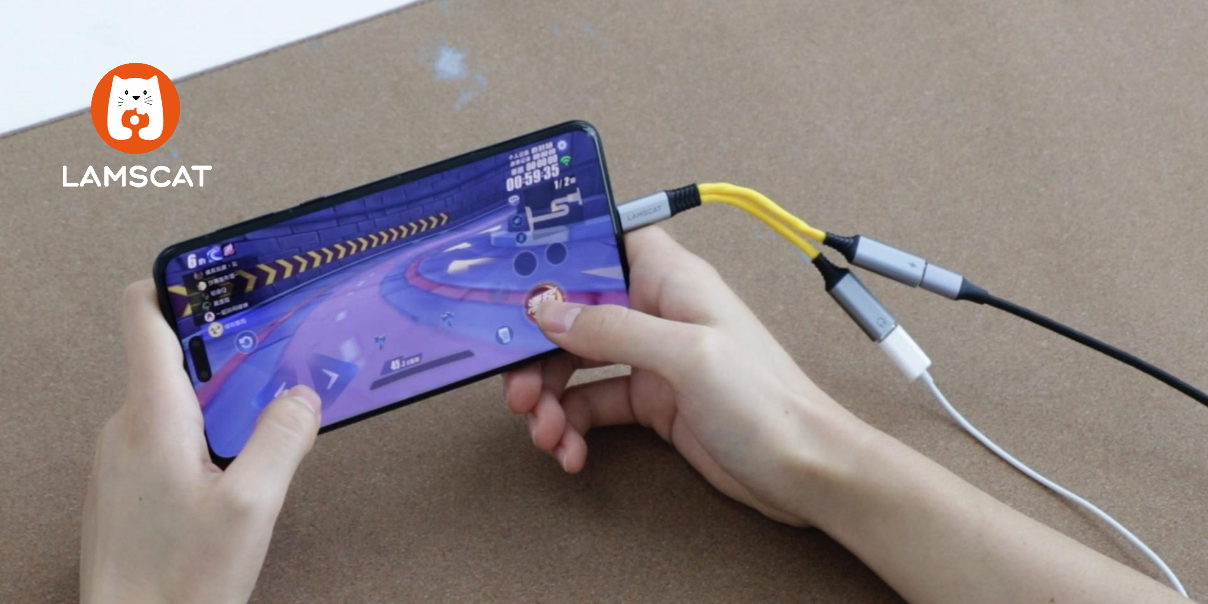 Amazon.co.jp: LAMSCAT タイプc二股ハブ ケーブル type-c