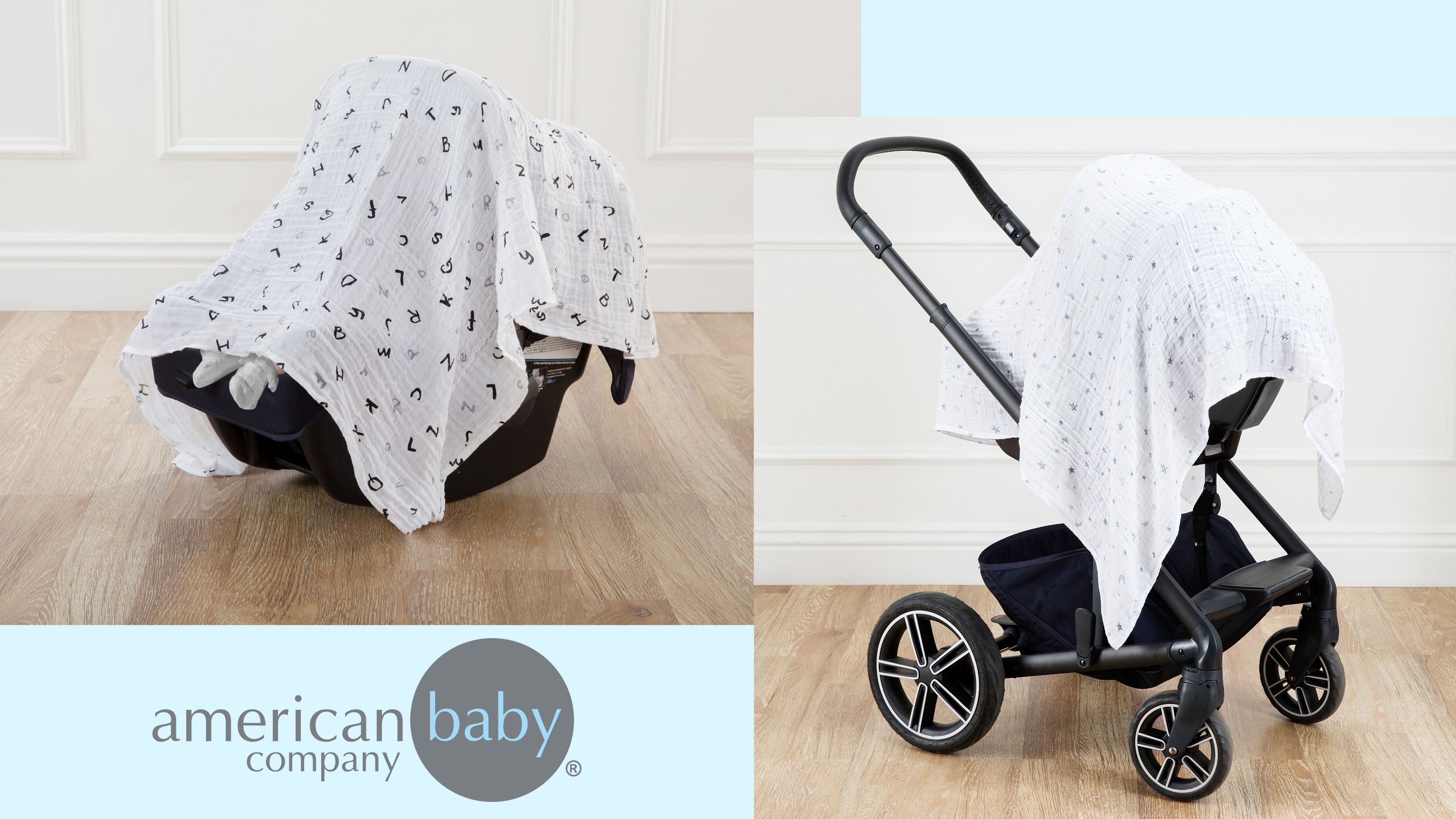 American Baby Company 100% Cotton Knit Baby Blanket - 30x30 Inches, Celery/Gray Zigzag Pattern