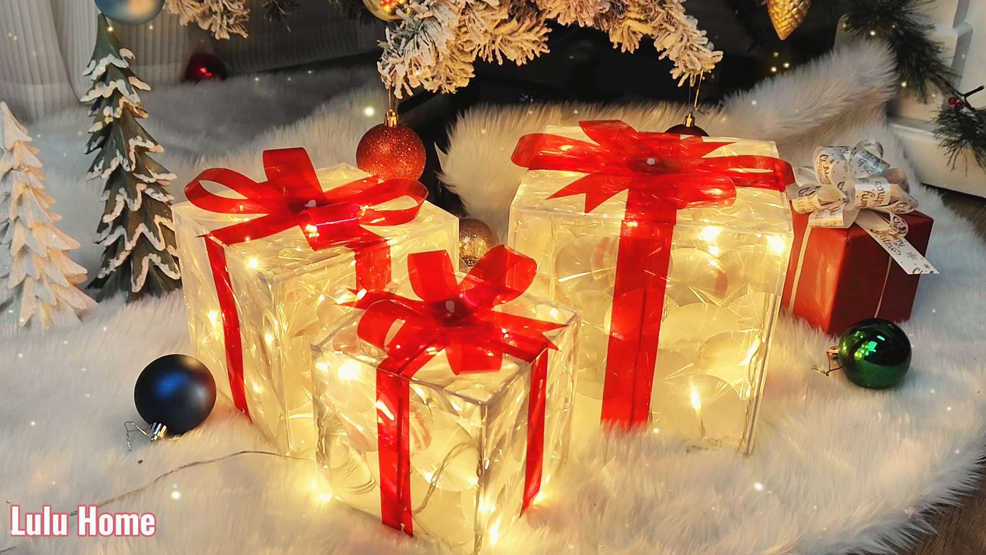 Amazon.com: Lulu Home Christmas Lighted Boxes, Set of 3 60 LED