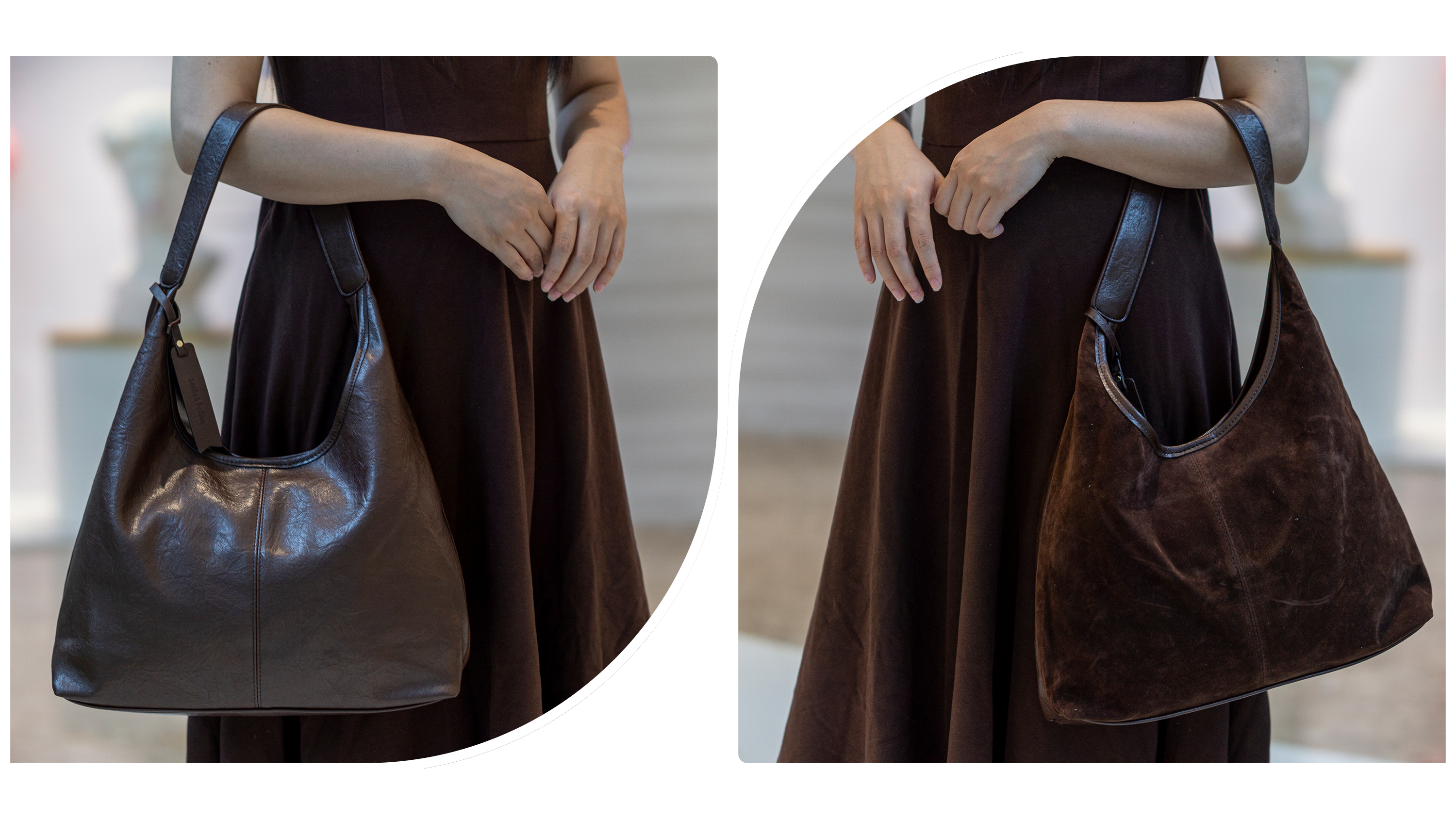 Bolso Tote Grande de Cuero PU y Gamuza para Mujer miniatura 7