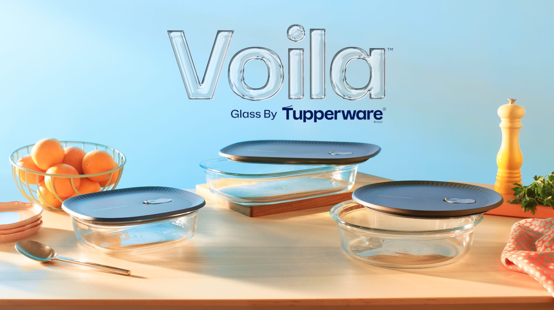 Tupperware Voila Glass XL Rectangular Food Storage – Airtight