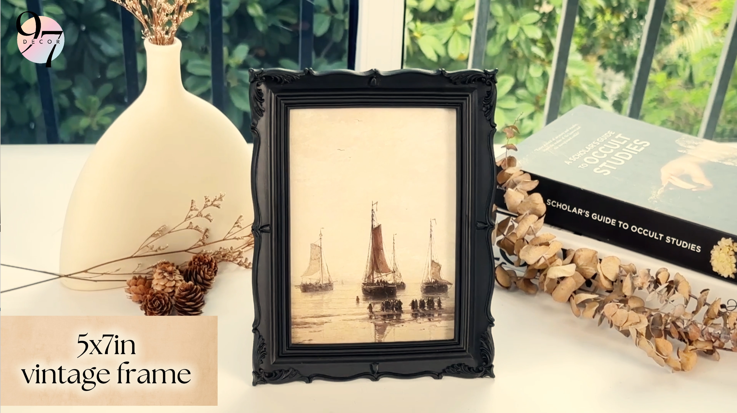 その他 unknown vintage Framed text art Amazon.com - 97 Decor Black Gothic Picture Frame 5x7 - Vintage