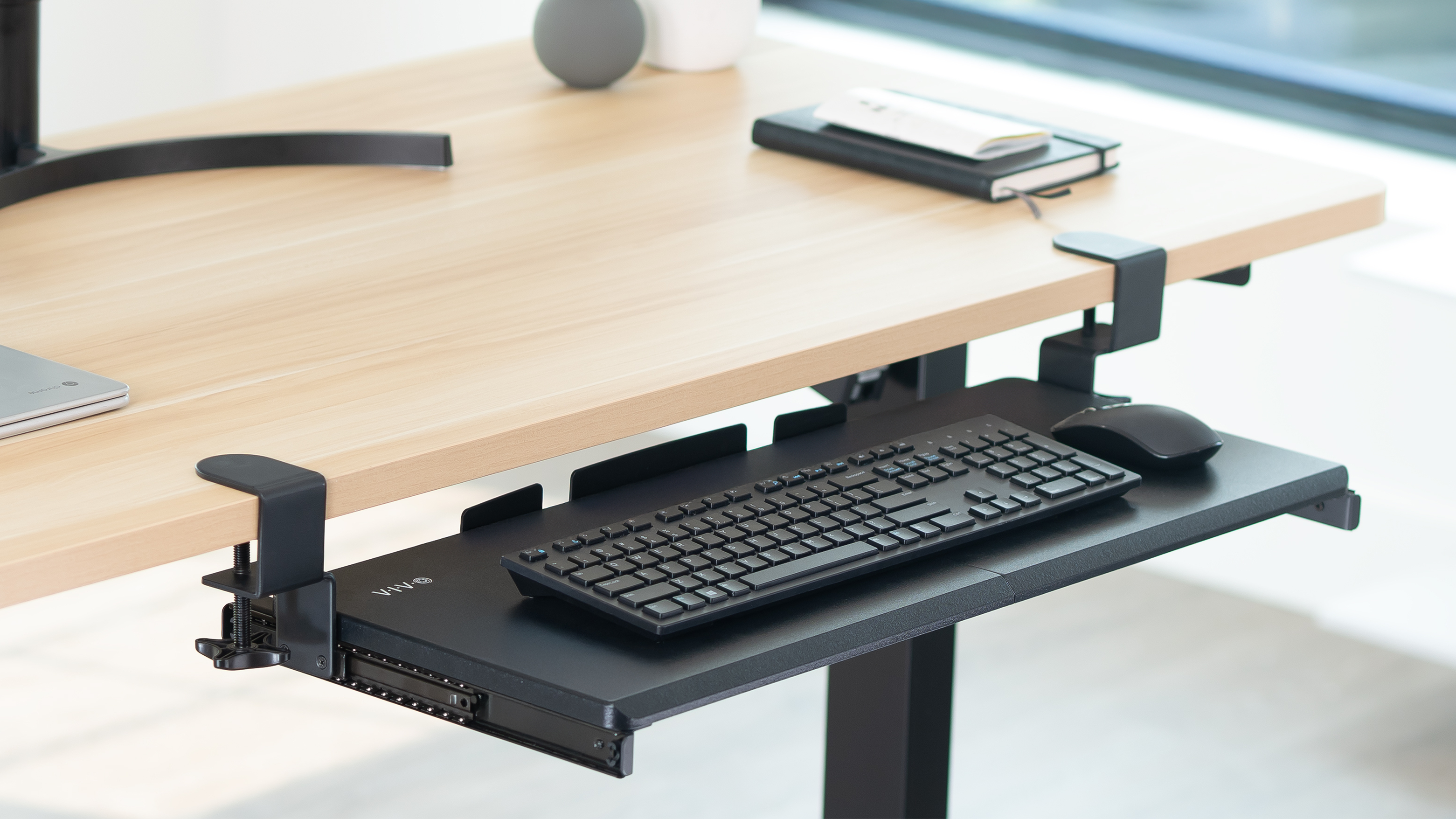 VIVO Clamp-on Computer Keyboard and Mouse Under Desk Mount Slider