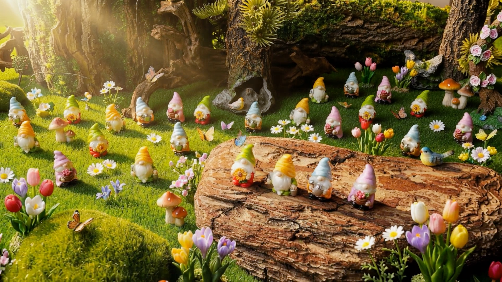 Set de 40 Mini Figuras de Gnomo en Resina para Jardín miniatura 7