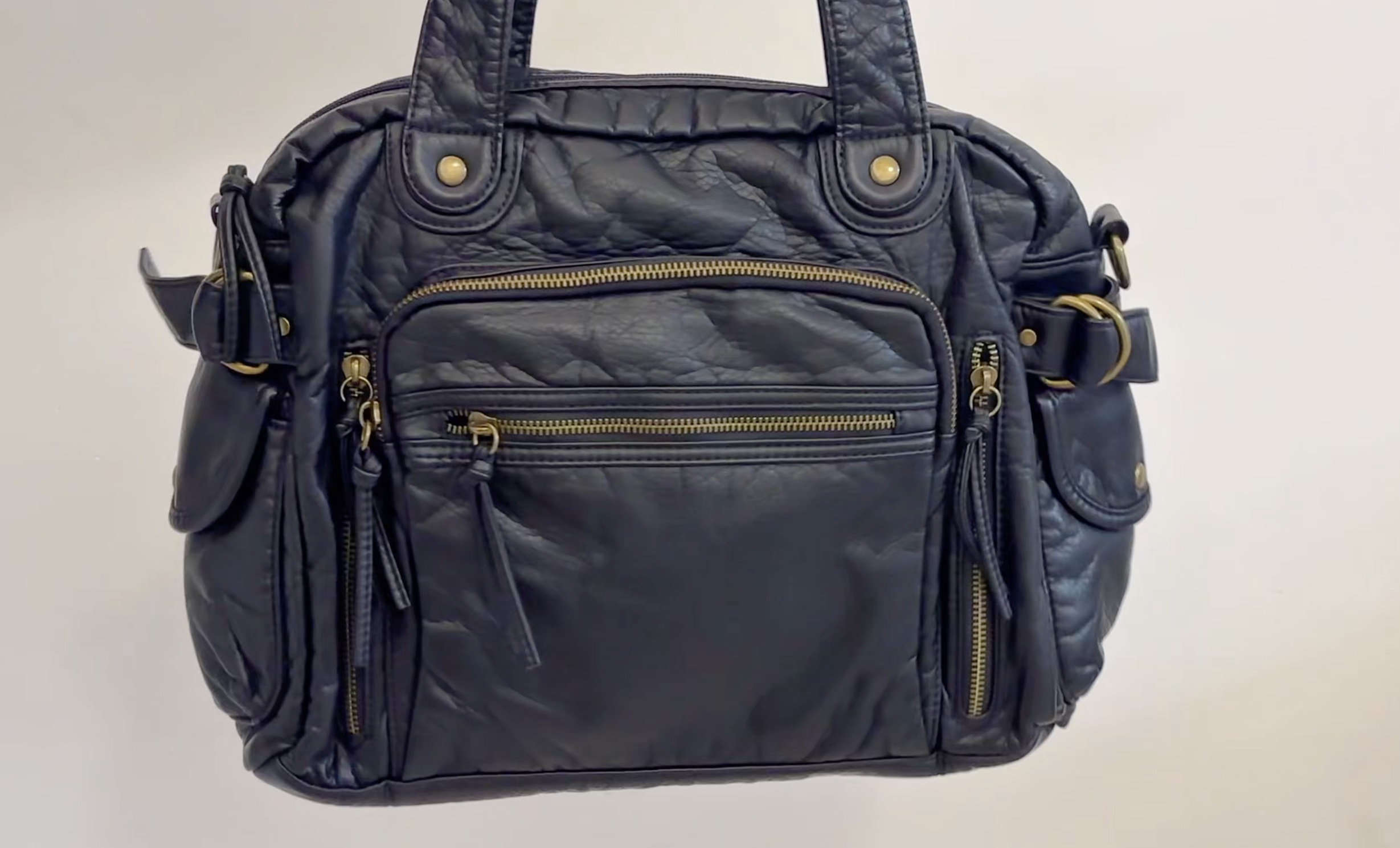 Bolsa tote vintage de cuero vegano suave para mujer miniatura 7