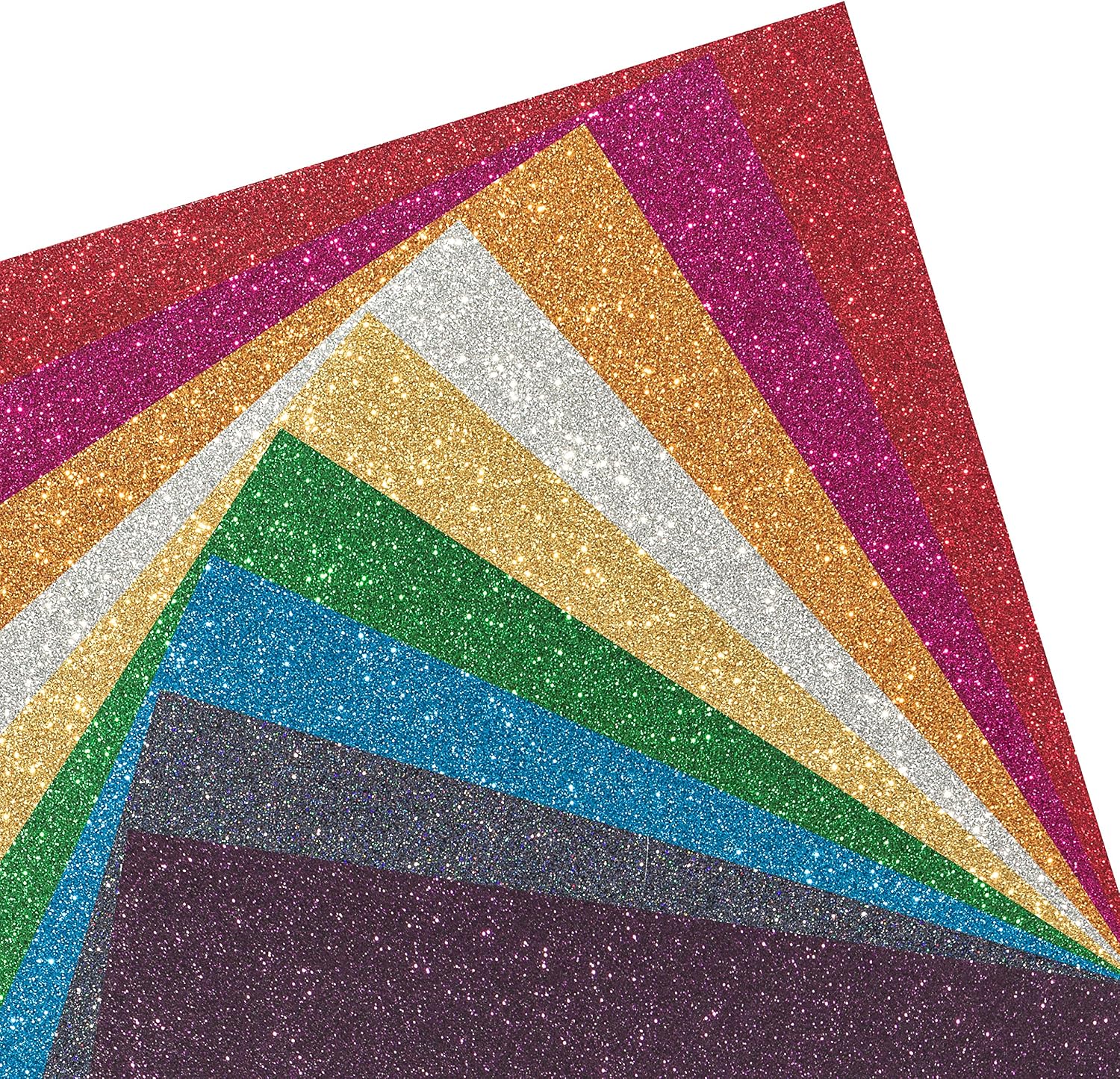 Bright Idea Glitter Heat Transfer Vinyl Sheets, 9 Sheet Heat Transfer Vinyl Bundle of Glitter HTV Iron On Vinyl for Silhouette Cameo & Heat Press | Durable, Vibrant Colors for All HTV Projects